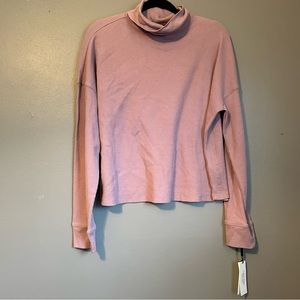 NWT Calvin Klein Performance Sz XL Mauve Cropped Mock-neck Thermal Sweater!